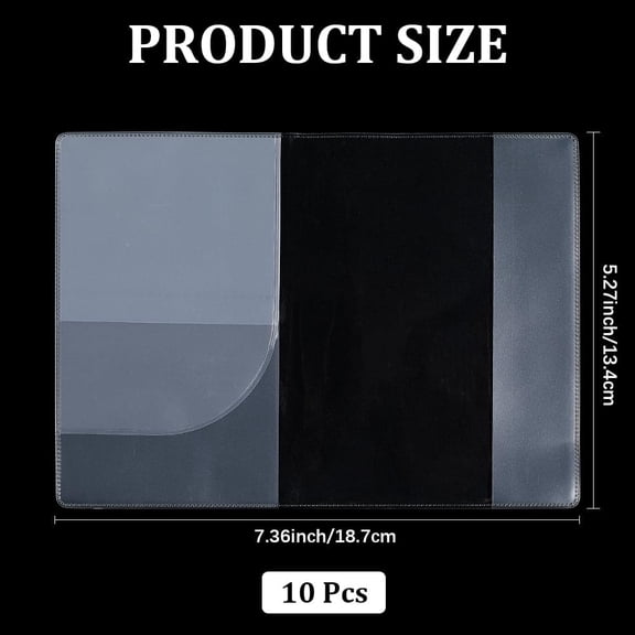 10 Pcs Passport Cover Clear Waterproof Passport Protector Case PVC Plastic ID Card Flight Tickets Holder Sleeve Thin Credit Card Travel Document Organizer Covers for Women Men 7.4x5.3 Inch