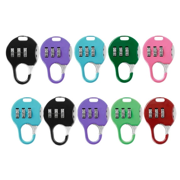 10 Pcs Password Lock Customs Adjustable Code Lock Colorful Combination Lock Travel