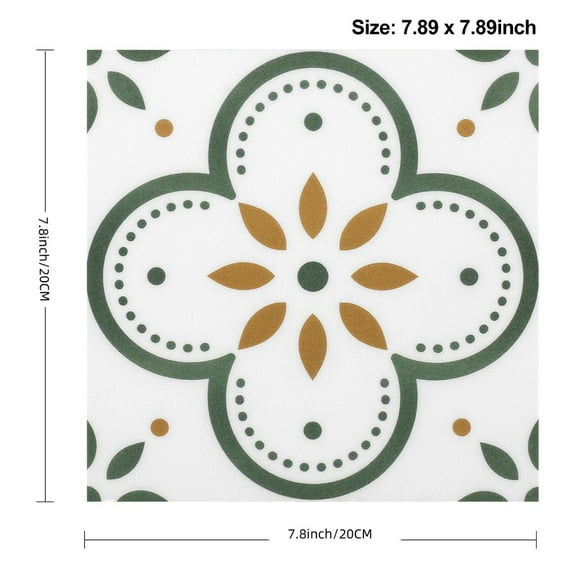 10 Pcs Peel and Stick Vinyl Floor Tiles  7.9x7.9 Inch Self-Adhesive Waterproof Planks  Non-Slip for Bathroom  Kitchen  Laundry Room  4.3 Sq. Ft