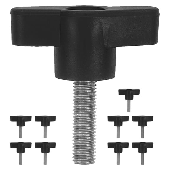 DINHEAROM Small Stainless Steel Thumb Screws Black Plastic 10Pcs