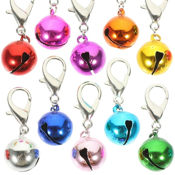 Vosarea 10Pcs Pet Bells for Collar Jingle Bell Dog Metal Assorted Color Holiday Cheer