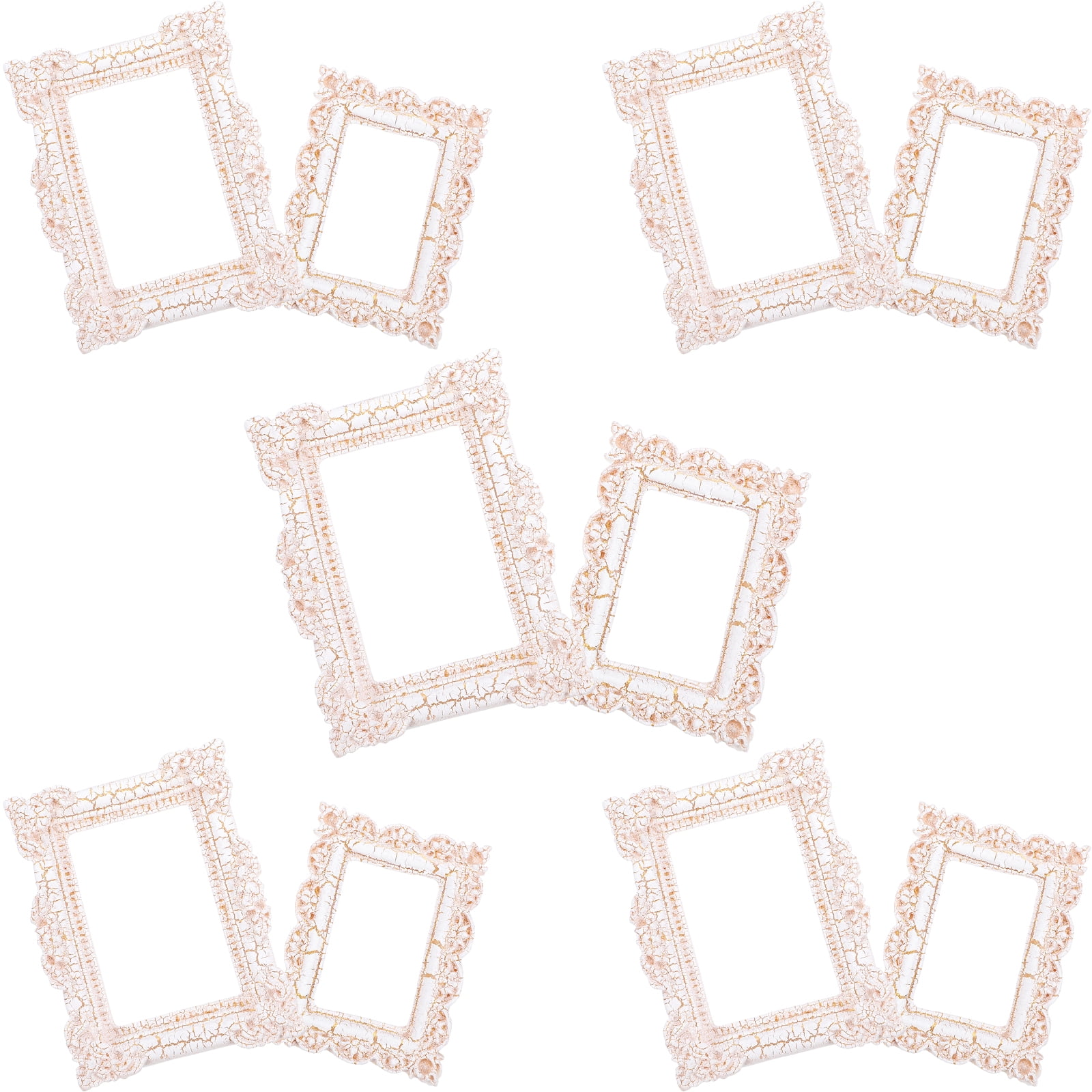 10 Pcs Photo Frame DIY Wallet Size Picture Frames Mini Vintage Purses Oval Tiny