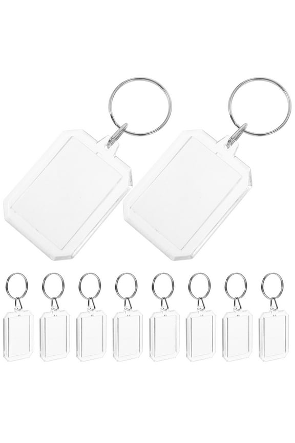 TABLZONE blank photo keychain key ring acrylic transparent 10pcs