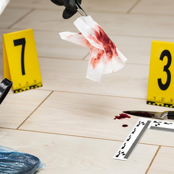 10 Pcs Photo Macrographic Scale Markers Evidence Markers(White)$$Office