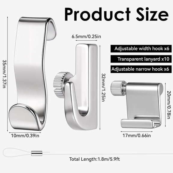 10 Pcs Picture Rail Hanging System Kit Picture Rail Hooks and Wire Adjustable Pictures Hangers with Invisible Nylon Cord, Molding Hangers for Exhibition, Art Gallery, Home$$Tools & Hardware Other