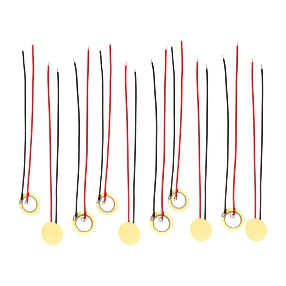 10 Pcs Piezo Elements Piezoelectric Pickup Sensors Sound Transducer Prewired 27mm for Musical Instruments Beginners