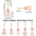 thumbnail image 1 of 10 Pcs Pink Love Heart Keychain Butterfly Bowknot Keyring Valentine's Day Theme Resin Beads Charms Accessories with Clasps for Bag Backpack Purse Handbag Hanging Decoration Gift, 1 of 6