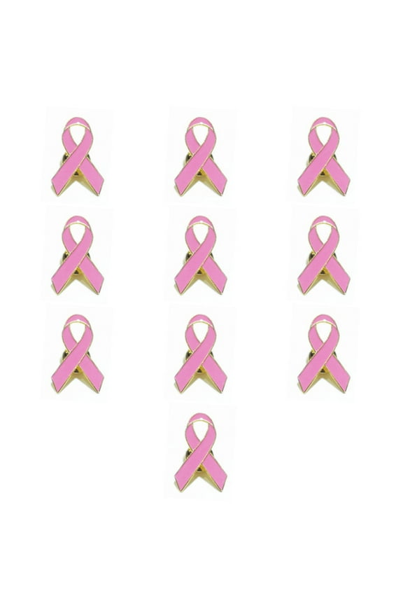 10 Pcs Pink Ribbon Brooch Pins PBreast Cancer Awareness Lapel Pin Ribbon Corsage