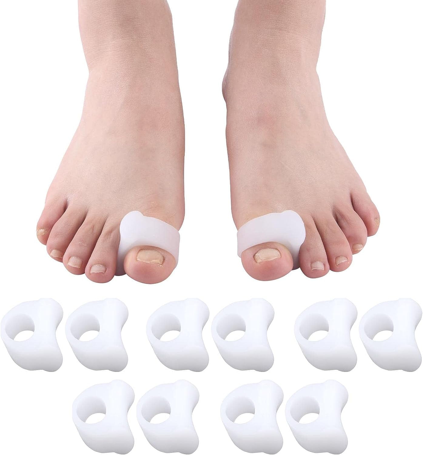10 Pcs Pinky Toe Splint, Silicone Toe Separators,Small Toe Protector