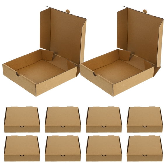 FRCOLOR Brown Paper Small Pizza Boxes for and Sturdy Takeout Containers 10pcs