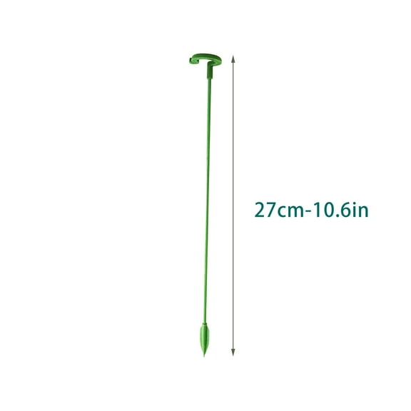 10 Pcs Plant Support Stakes - 10.7in Plastic Anti-Lodging Flower Stem Support for Roses, Peonies & Tomatoes()