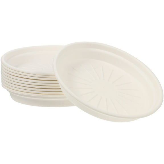 10 Pcs Planter Saucers Pot Drainage Tray Plates for Pots White