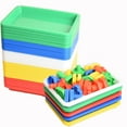 10 Pcs Plastic Art Trays Multicolor Activity Tray Organizer Serving
