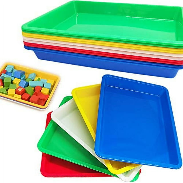 10 Pcs Plastic Art Trays,Multicolor Activity Tray Organizer Serving