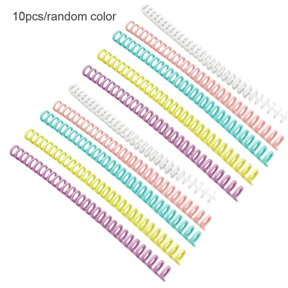 10 Pcs Plastic Binder Rings, Loose Leaf Binding Spines, Easy Open and Close Click Binder Combs for DIY Notebooks, Scrapbooks and Document Organization