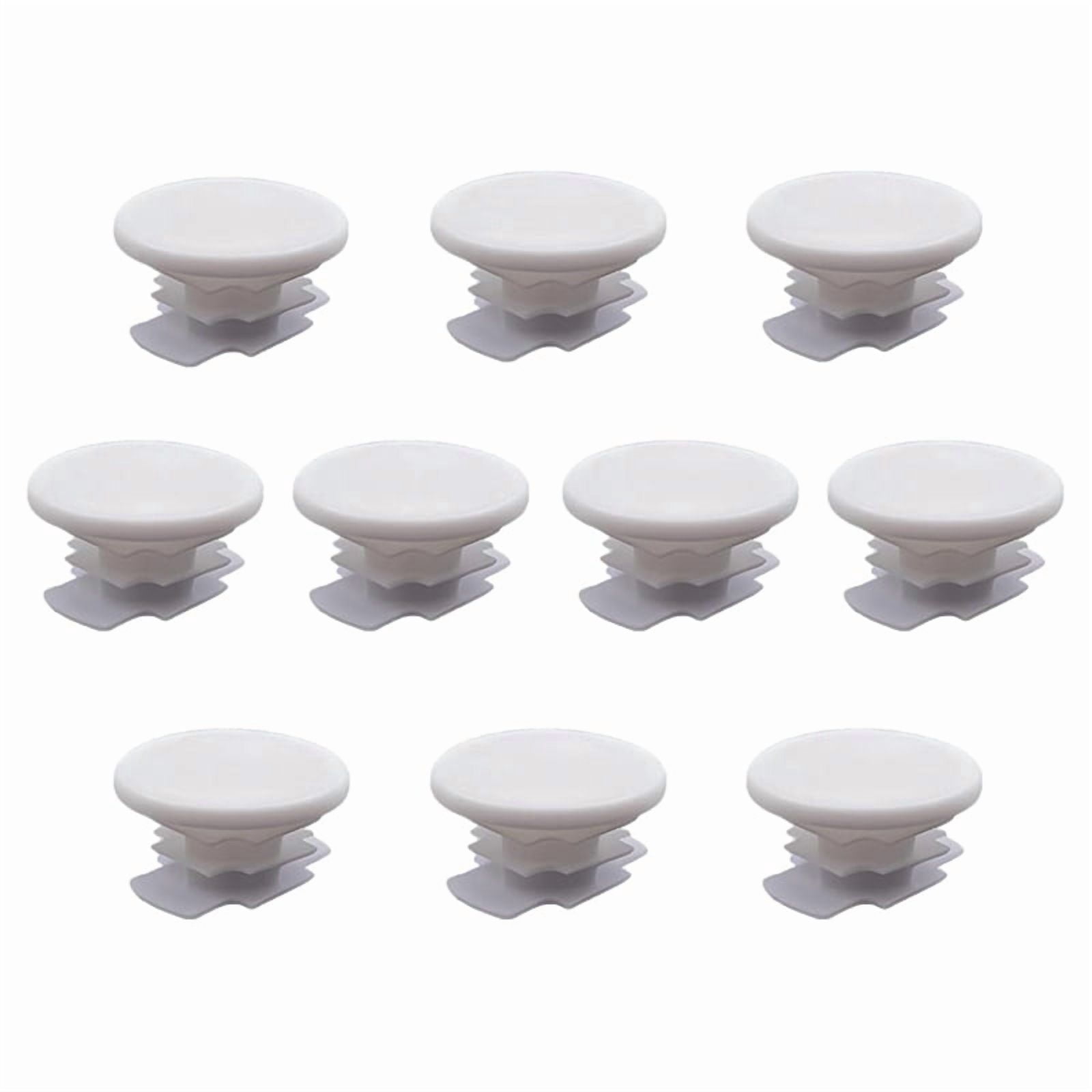 10-Pack White Plastic Closet Rod End Caps - Wire Shelf Pole Covers For Home & Clothing Stores