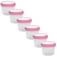 thumbnail image 1 of 10 Pcs Plastic Container with Twist Top Lid Small Plastic Container with Lid Reusable Food Storage Container for Meal Prep, Snack Portioning, Salad Dressings, Sauces, Pink Lid 200ml, 1 of 1