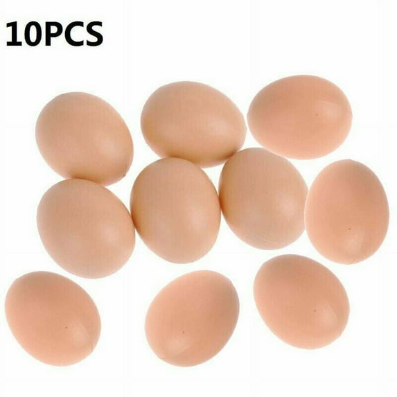 10 Pcs Plastic Fake Eggs,Realistic Chicken Egg,Artificial Egg for Easter Egg,Painting,DIY,Home Decor,Party,Kids Toy