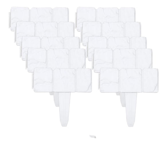 10 Pcs Plastic Faux Stone Garden Edging Border, Imitation Stone Landscape Retaining Fence, Decorative Lawn Divider, DIY Landscaping Edge Barrier for Flower Beds, Yard Lawn, Trees, Outdoor Garden