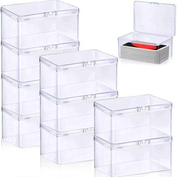 10 Pcs Plastic Game Card Storage Box, Playing Cards Box, Clear High Capacity Playing Card Case Storage Boxs Organizer Compatible, 4.33 x 2.95 x 2.17 Inch(No Cards)