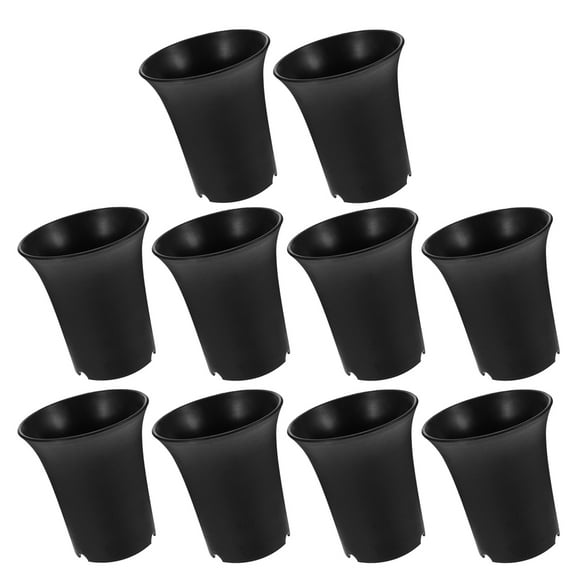 10 Pcs Hardware Shower Door High Waist Plastic Flower Pot 9.00X7.80X7.80CM Black