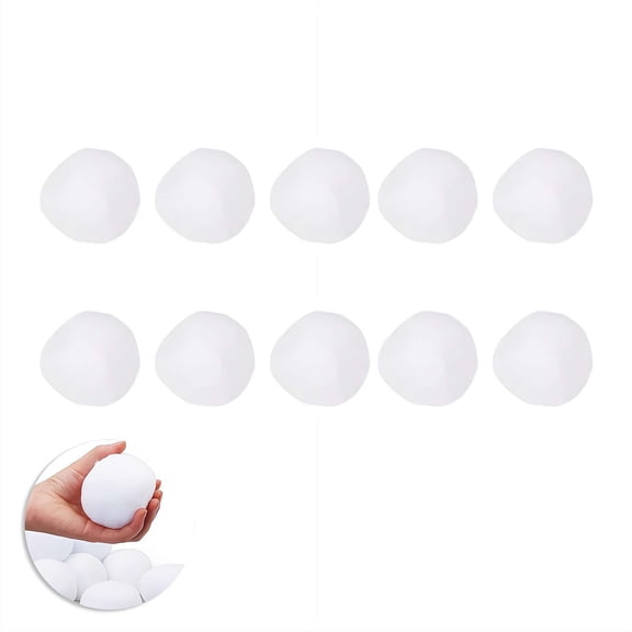 10 Pcs Plush Snowballs for Indoor, 1.97 inch White Christmas Fake Snowballs, Outdoor Throwing Game Winter Christmas Decorations Party Present