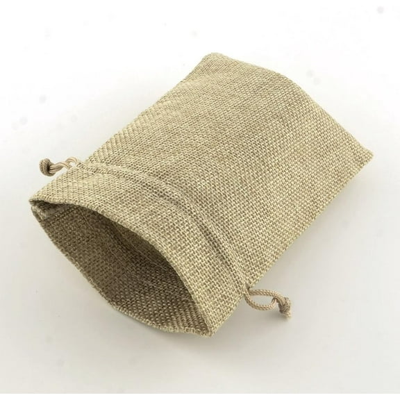 10 Pcs Polyester Imitation Burlap Packing Pouches Drawstring Bags Tan Wedding Favor Bags Burlap Bags for Christmas Party Festival Bathroom Soaps Makeup Burlap Favor Bags 18x13cm Colorful DIY
