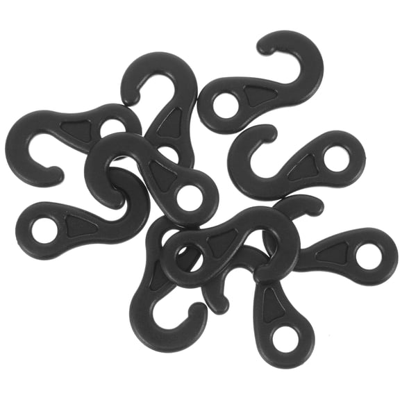 10 Pcs Pom Plastic Outdoor Hooks Canopy Tent Question Mark Light Ground Nail Wind Rope Connection Pom9 10pcs (black) up