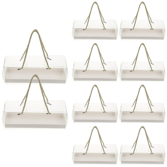 10 Pcs Portable Cake Box Cookie Gift Boxes Containers for Giving Wedding Baking Tools Cupcake Carrier Food Baked Goods