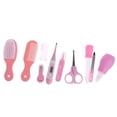 thumbnail image 1 of 10 Pcs Portable Newborn Baby Grooming Tool Kits Baby Health Care Set Safety Cutter Nail Care Set for Baby Children (Pink), 1 of 6