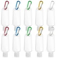 thumbnail image 1 of 10 Pcs Portable Travel Plastic Clear Keychain Bottles, Leakproof Refillable Empty Bottles Squeeze Containers Turn-over Cap Small Travel Bottles with Hook Carabiner Belt Clips 50ml, 1 of 7