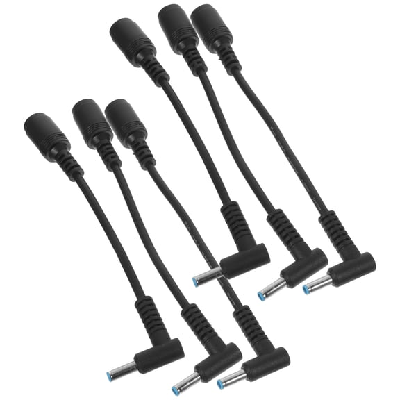 10 Pcs Power Adapter Cable 7.4*5.0 Female to 4.5*3.0 Elbow with Pin Computer Charger Battery Black
