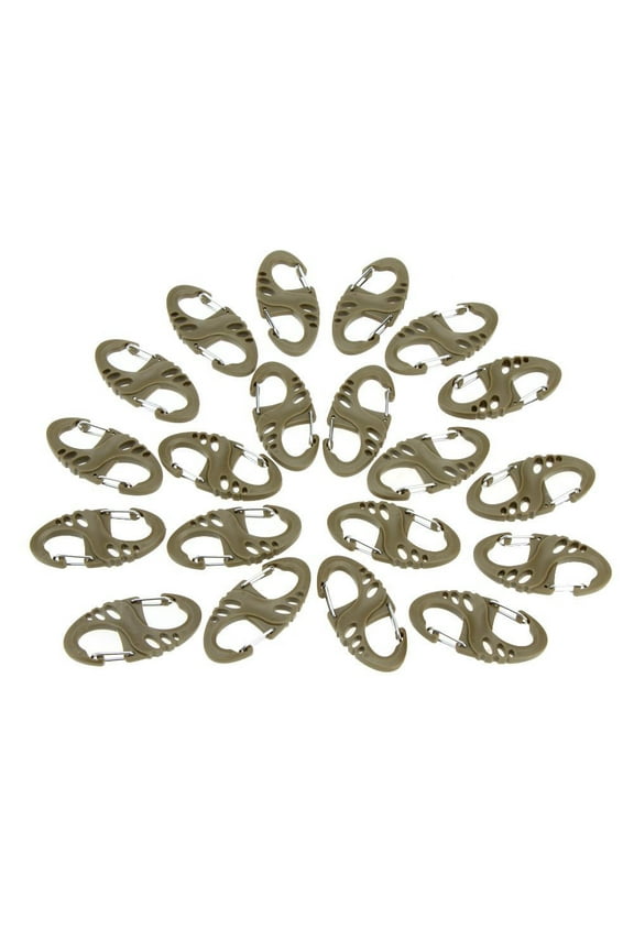 10 Pcs Practical Outdoor Sports 8-Shaped Small Carabiner Snap Metal + Plastic Climbing Buckle Camping Hiking Clip Hook Keychain