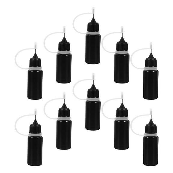 OFFIGAM Bulk Precision Needle Tip Empty Glue Bottles 10pcs 10ml Plastic Stainless