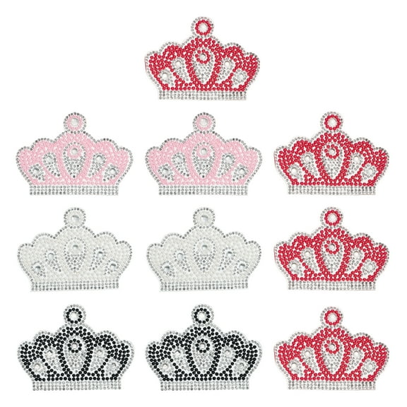 RENACLIPY Crown Shape Stickers Rhinestone Easy to Use Renaclipy 10Pcs