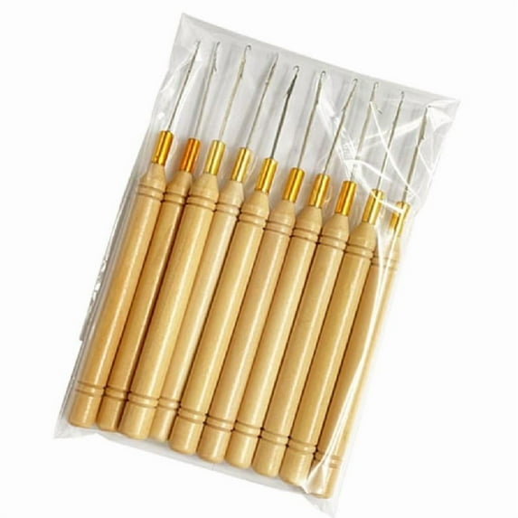 10 Pcs Pulling Needle for Hair Extensions Looped Needle Hair Extension Tool