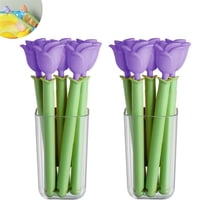 10 Pcs Purple Rose Shaped Chip Clips,Cute Flower Sealing Clips,Creative Food Packages Clips,Plastic Freshness Bag Clip,Free Magnet Storage Case,for Home Kitchen Refrigerator By Scheam
