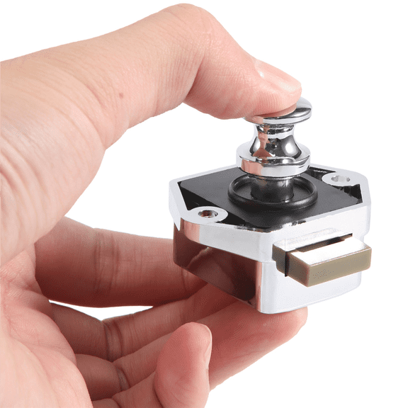 10 Pcs Push Button Keyless Lock Latch Cupboard Caravan for RV Drawer Cabinet Doors Thickness 15-27mm