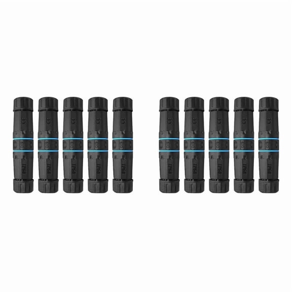 10 Pcs RJ45 Connectors IP68 Waterproof Shielded (STP) Cat6 Ethernet LAN Cable Connector,10 x RJ45 Connectors,Black