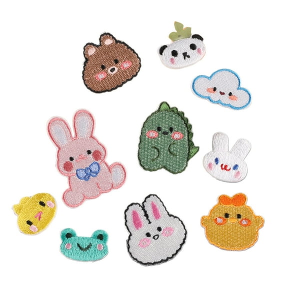 10 Pcs Rabbits Iron On Patches Sew On Decorative Appliques Embroidered Patches