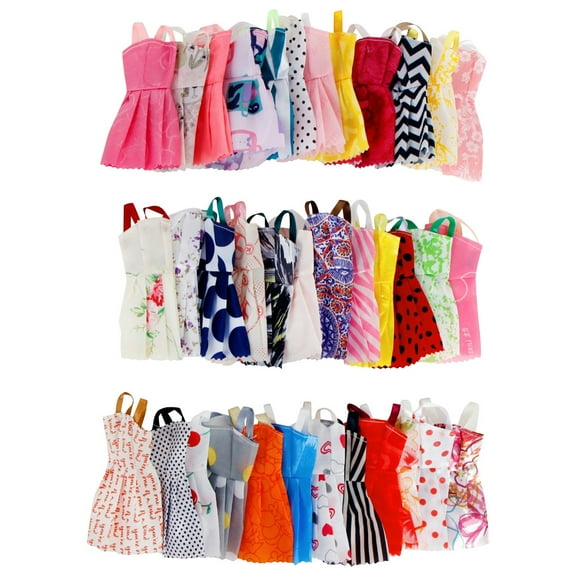 10 Pcs Random Doll Dresses Variety Pack | Mixed Style Evening Gowns, Mini Skirts, and Fashion Outfits | Dress Up Costume Collection for 11.5 Inch Dolls