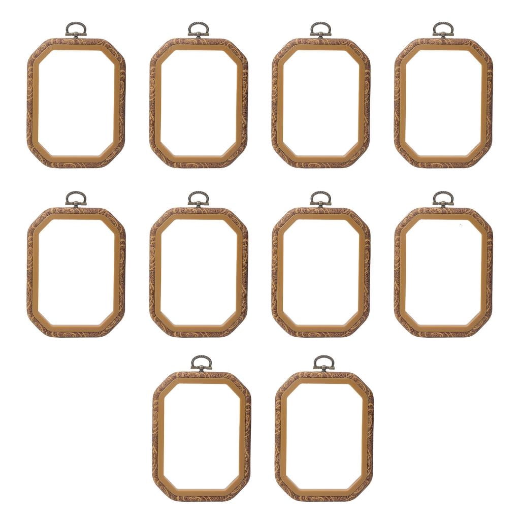10 Pcs Wood Embroidery Hoop Adjustable Embroidery Frame Decorative Crosses Stitching Hoop for Needleworks Sewing Craft