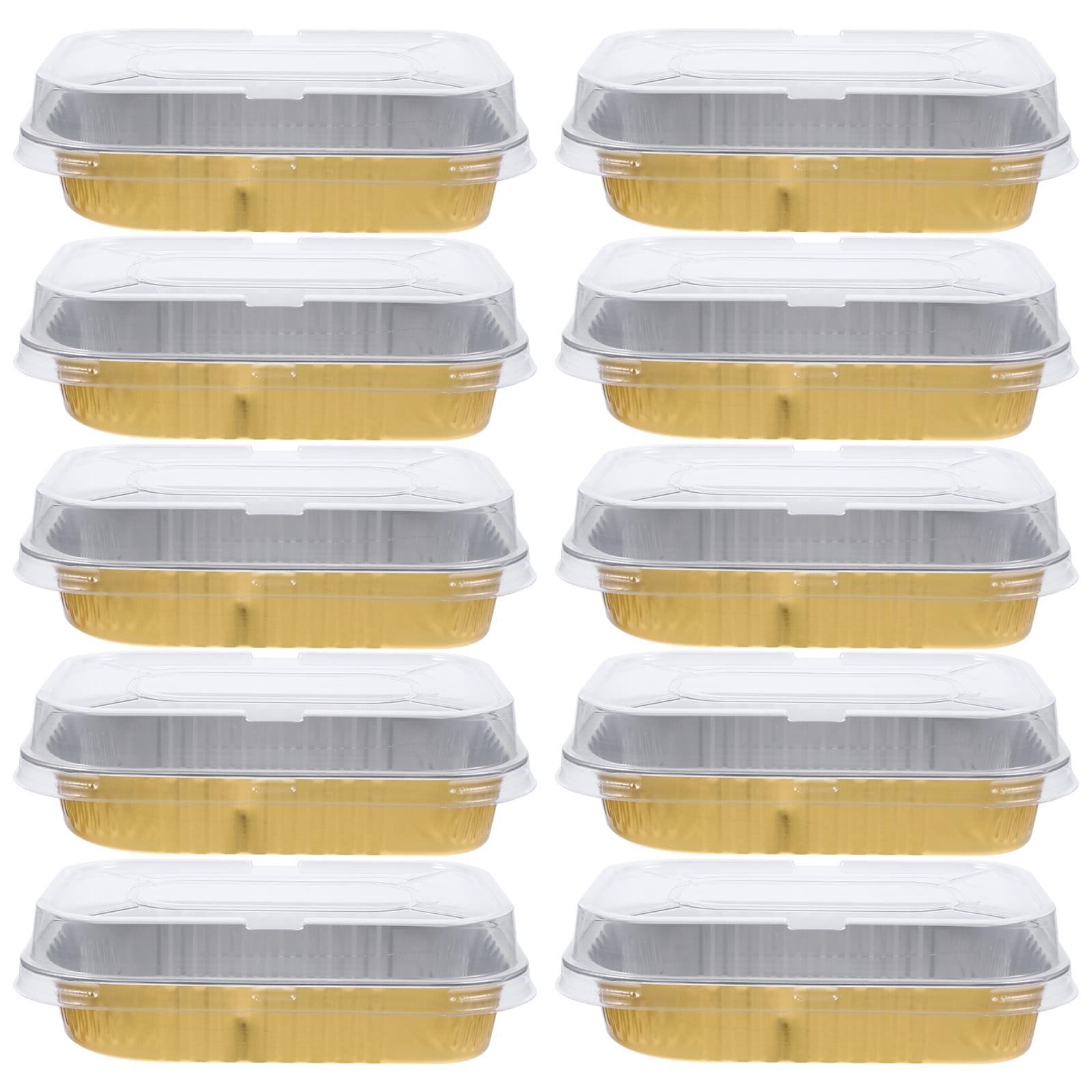 10 Pcs Rectangular Aluminum Foil Bowl Pans Disposable Cake Plates Foils