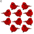 thumbnail image 1 of 10 Pcs Red Cardinals Ornaments Handmade Artificial Birds Clip on Christmas Tree for Christmas Tree Wreaths Garland Decorations, 1 of 16