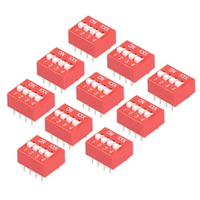 10 Pcs Red DIP Switch 1 2 3 4 Positions 2.54mm Pitch for PCB