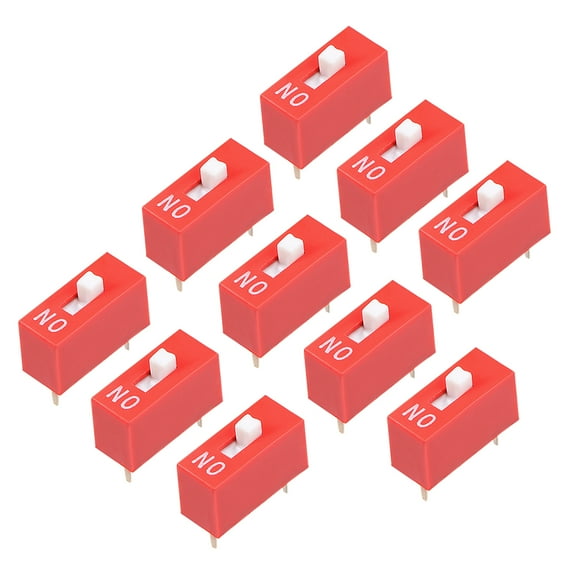 10 Pcs Red DIP Switch 1Positions for Circuit PCB