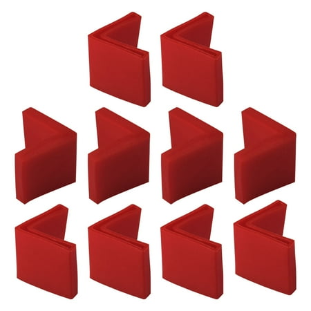 10 Pcs Red Soft PVC Angle Iron Foot Pad L Shaped Edge Leg Cover 50mmx50mm