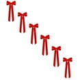 thumbnail image 1 of 10 Pcs Red Velvet Christmas Tree Bows, Velvet Bows Christmas Tree Ornaments Garland Velvet Ribbon Bows for Xmas Home Decor Christmas Tree Decorations,5.12" x 8.66", 1 of 6