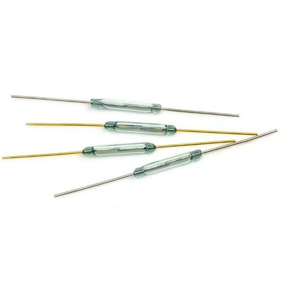 10 Pcs Reed Switch Magnetic Switch 2x14mm Normally Open Induction Switch 10W 100VDC for IoT Projects Glass Quick and Responsive