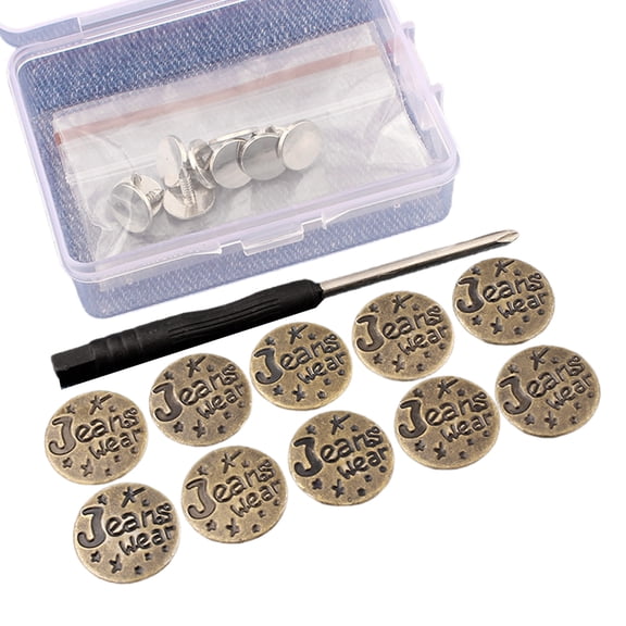 10 Pcs Replacement Buttons 17mm Jeans Buttons Trousers Buttons Waistband Button for Quick Installation on Pants